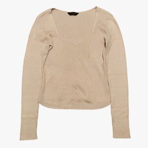 METRÓPOLIS Pink Ribbed Knit Long Sleeve Top Sz G Pre-Owned No Flaws